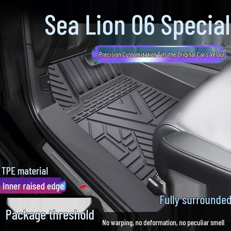 BYD Sea Lion 06 EV DMi Waterproof TPE Floor Mats with Full Coverage & Door Sill Protection