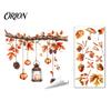 Reusable Animal Wall Decals for Windows Autumn Static Window Sticker with Cute Animals & Maple Leaves, Removable Harvest Self Adhesive Glass Stickers
