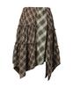 The Vinyl House Unbalance Layered Check Skirt (W) Brown