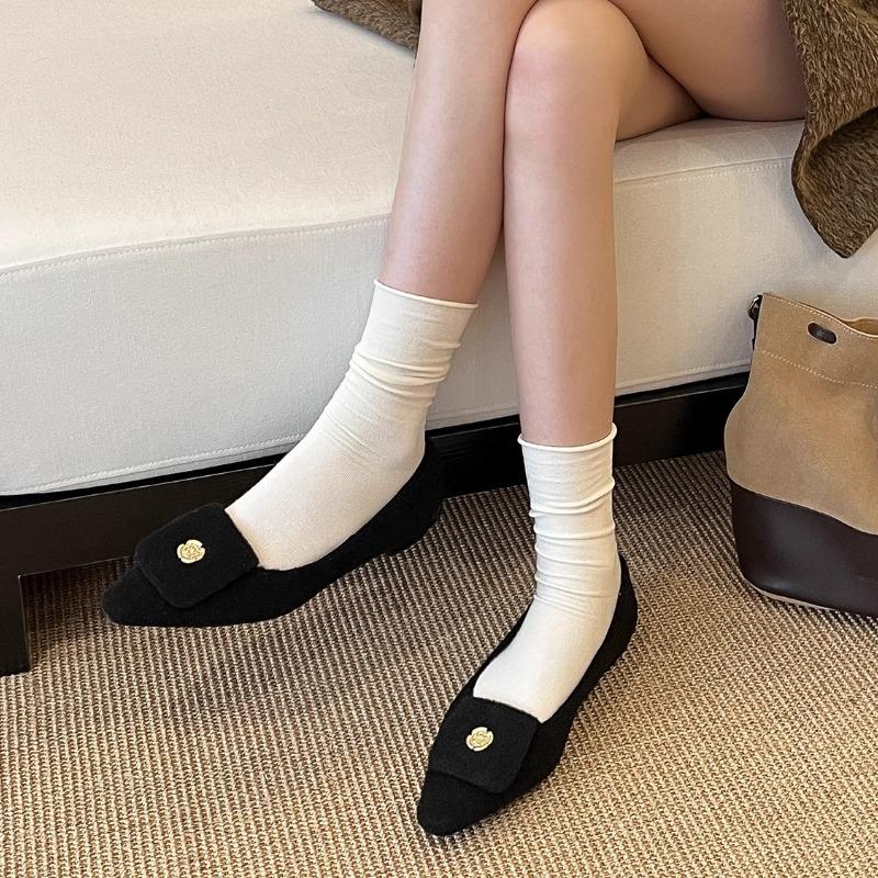 

New Classic Sexy Pointed Toe Low Heel Women’s Pumps Spring Brand Design Dress Wedding Shoes for Women French Metal Decoration 35 чёрный