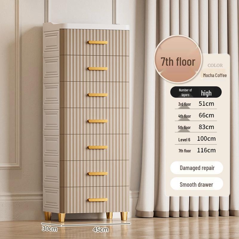 Multi-Layer Plastic Storage Cabinet for Living Room and Bedroom