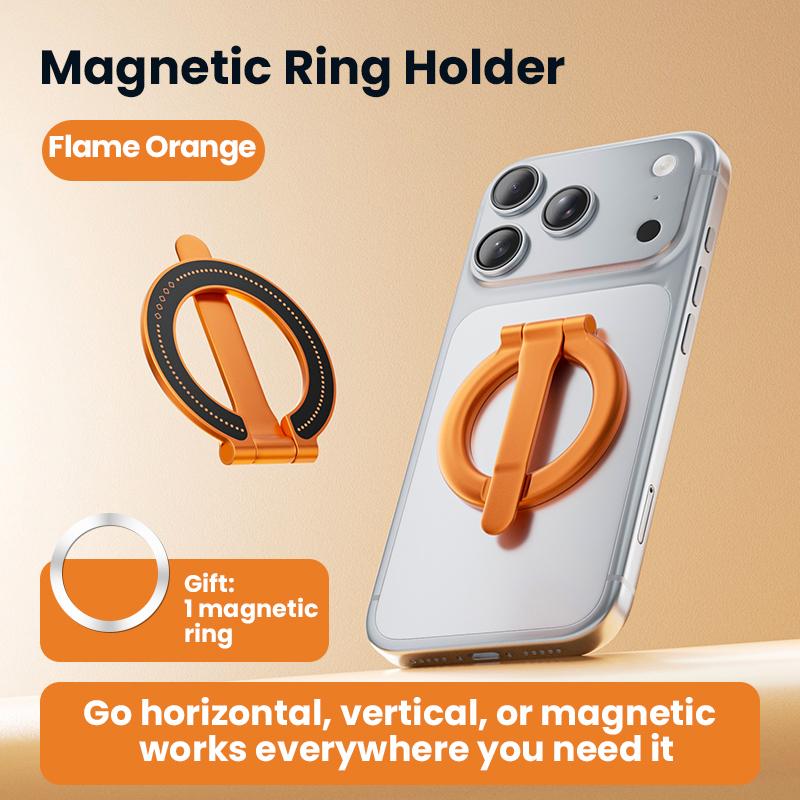 Ultra-thin Cell Phone Ring Holder Magnetic Ring Foldable Kickstand Magnet Grip Desktop Stand for Phone