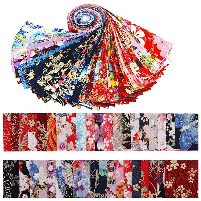 40Pcs Jelly Roll Strips for Patchwork Sewing Quilting Material Wrapping Cloth Japanese DIY Craft Fabric Cotton Fabric