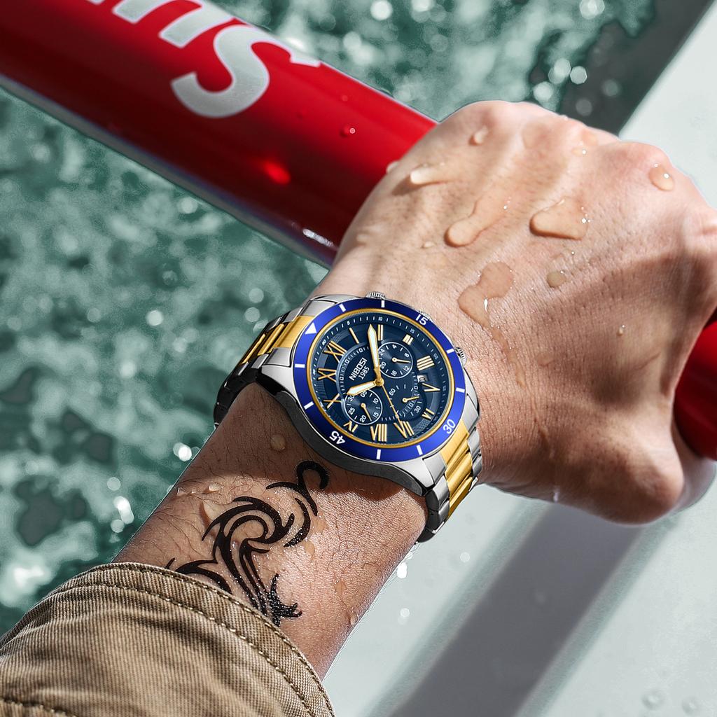 Men'S High-Value Business Watch, Three-Eye Six-Hand Chronograph Quartz Watch