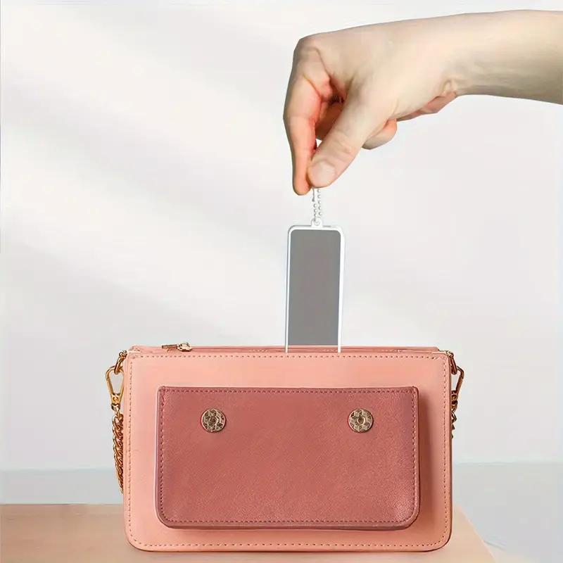 1PCS Portable Small Mirror Portable Mini Mirror and Comb Integrated Folding Mirror for Makeup Touch-up and Dressing with Built-in Makeup Mirror