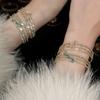 Stone Letter Bracelet Light Luxury Temperament Bracelet Fashion Versatile High-end Jewelry