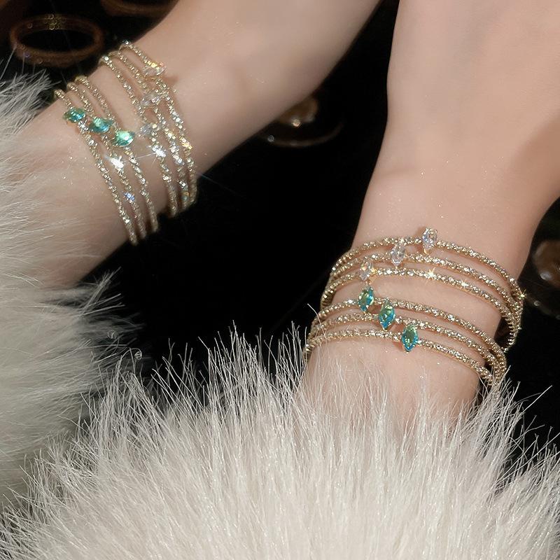 Stone Letter Bracelet Light Luxury Temperament Bracelet Fashion Versatile High-end Jewelry