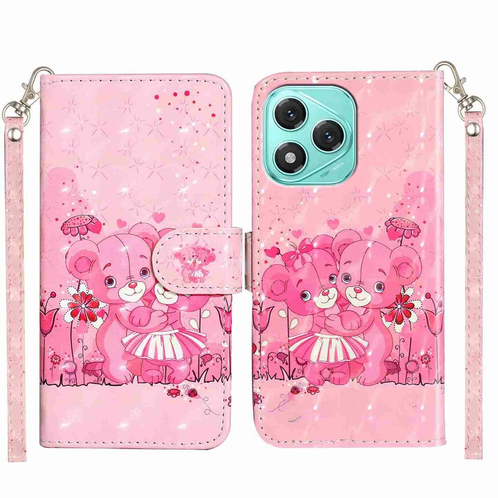 For Honor 400 Lite 5G Wallet Case 3D Pattern Printed Leather Phone Cover with Strap