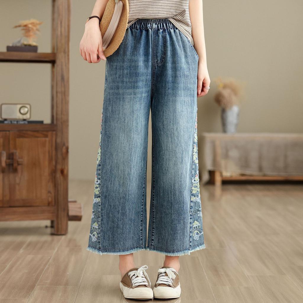 Spring and Summer Women's Jeans Women's High Waisted Jeans Loose Oversized Casual Pants