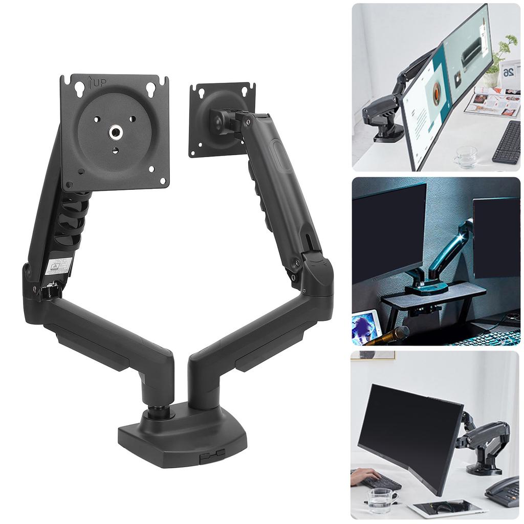 Double Screen Stand Lifting Telescopic Rotating Adjustable 19.8lbs Per Arms Double Screen Desk Mount