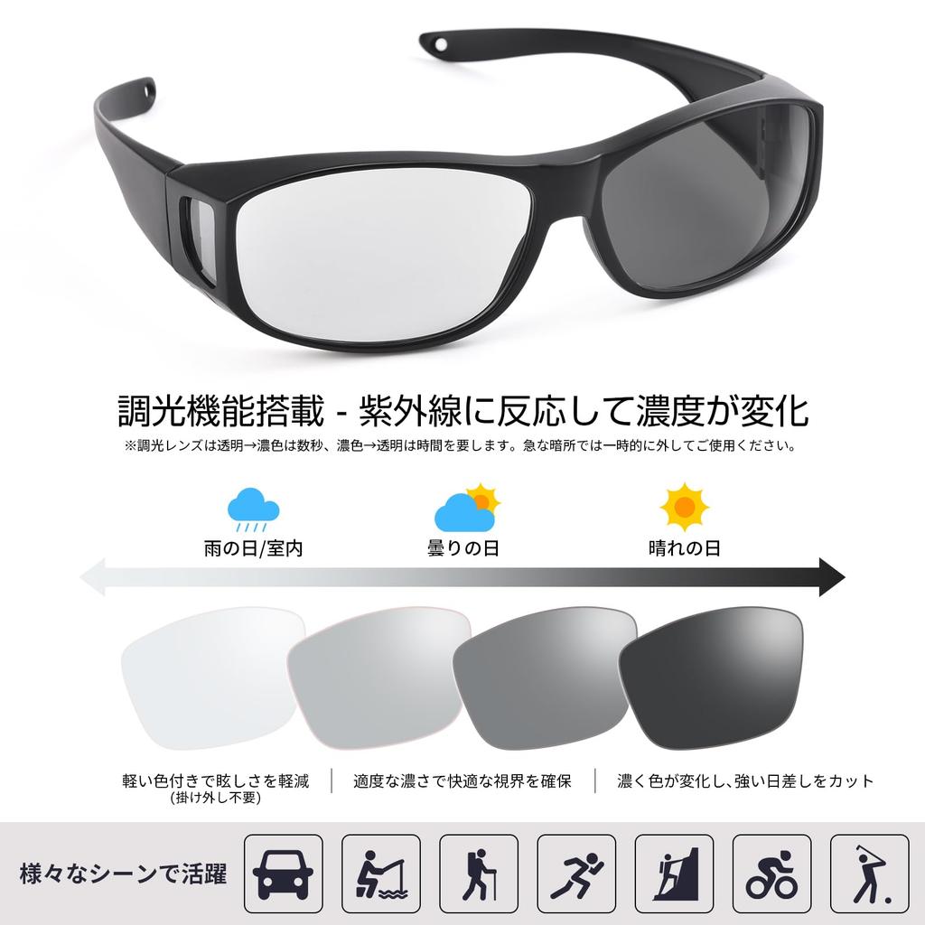 [TINHAO] Oversized Sunglasses with Photochromic Polarized Lenses, UV400 99.9% Cut, Blue Light Blocking, Suitable for Day and Night Use, TR90