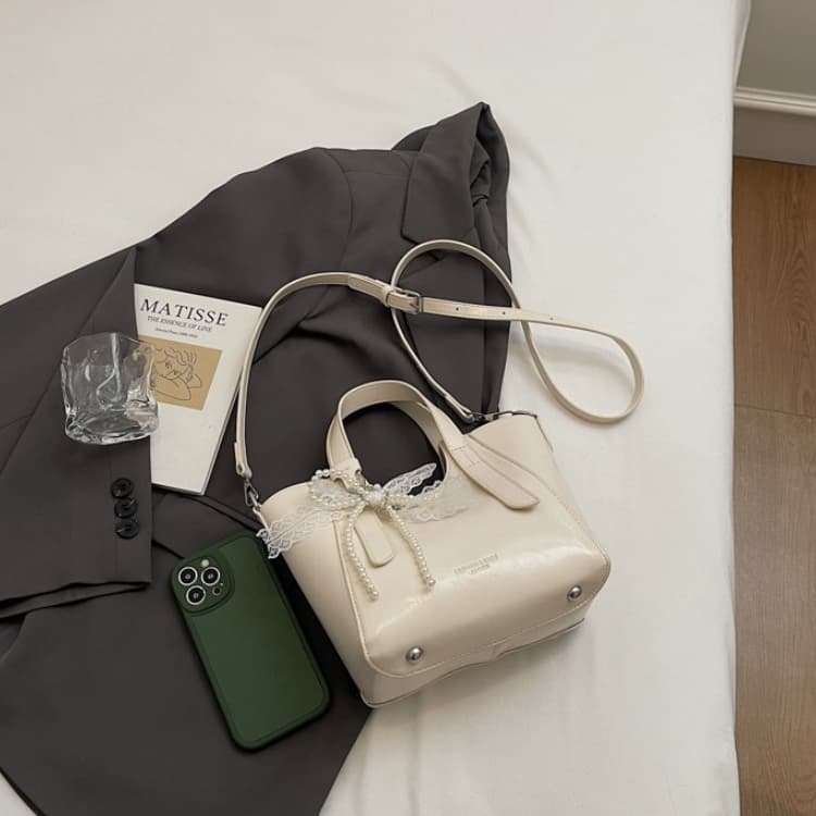 Glossy portable tote bag women's shoulder messenger bag