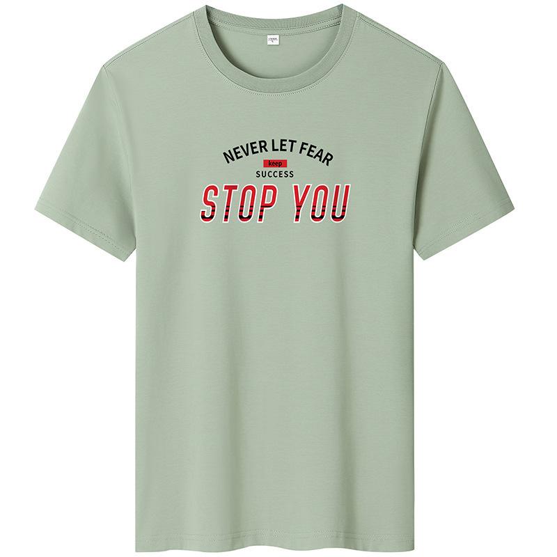 

Мужская футболка с короткими рукавами Never Fear, повседневная хлопковая футболка с круглым вырезом, большой размер S светло-зеленый