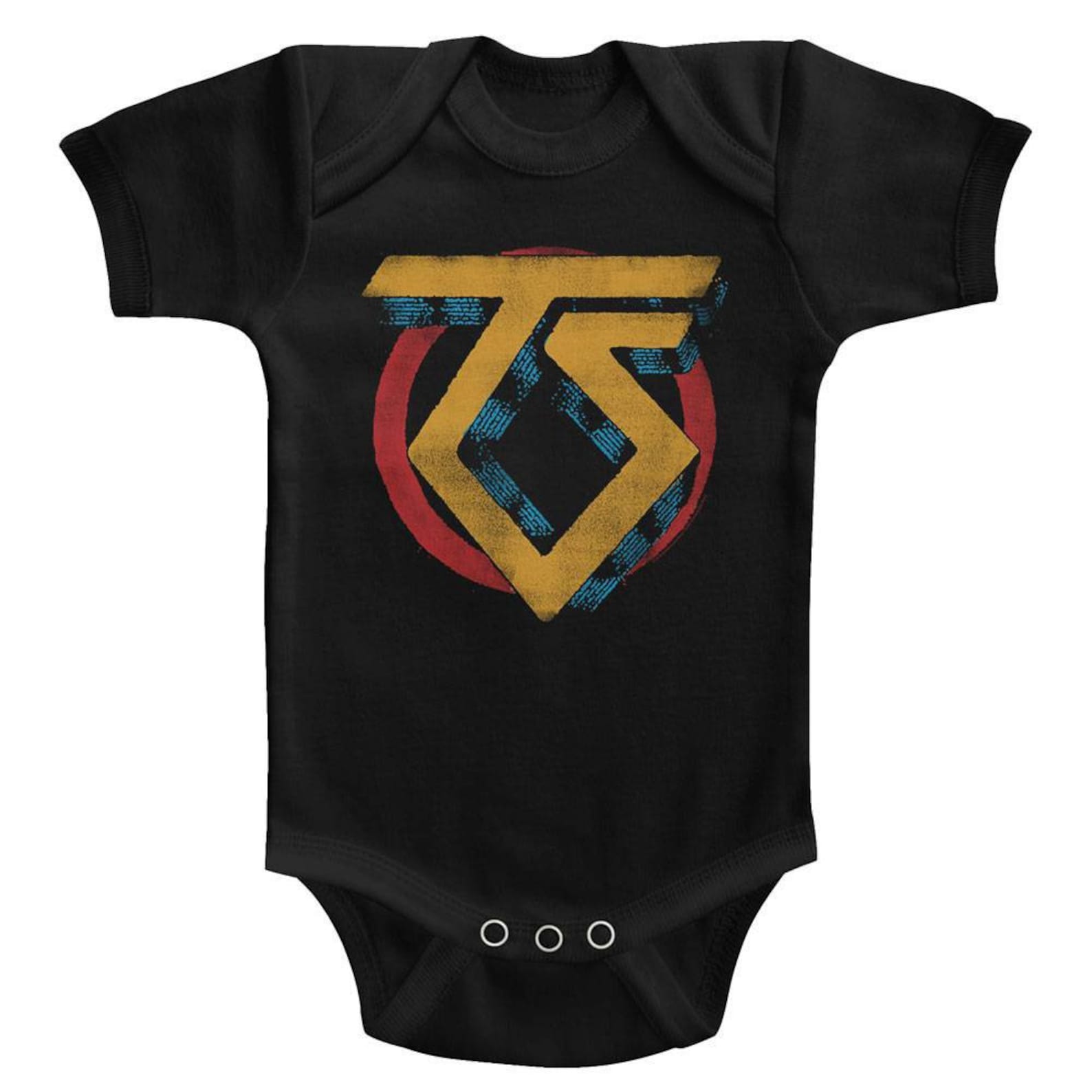 Twisted Sister Vintage TS Logo Black Infant Baby Onesie 2XL