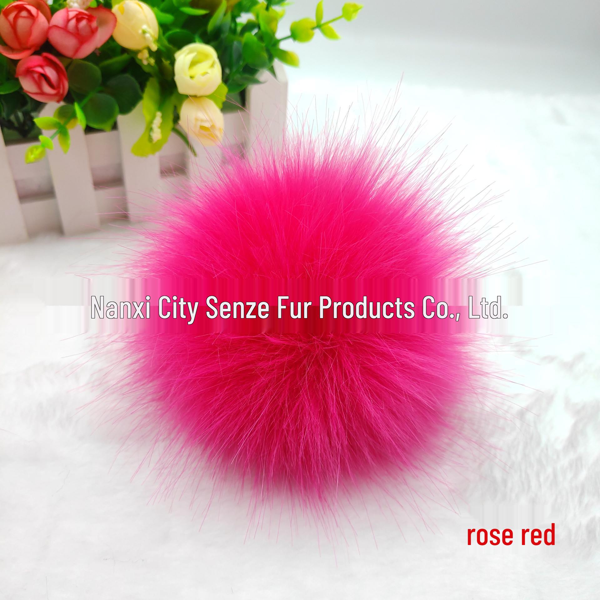 Faux Fox Fur Pom Pom Fluffy Hat Ornament - Artificial Raccoon Fur Ball in Various Colors