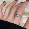 Sophisticated Black Geometric Onyx Ring For Women Unique Adjustable Copper Jewelry Fashion
