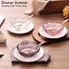 Japanese Hammer Eye Pattern Cherry Blossom Glass Cooking Plates Household Pot Spices Seasoning Plate Net Red Nail Plate