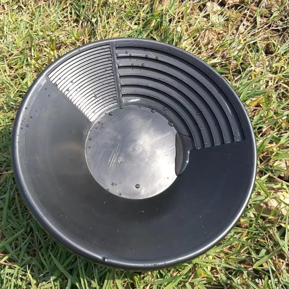 Bacinella per Lavaggio Oro da 14 pollici, Setaccio per Pepite con Canali Doppi, Strumento da Fiume per Prospezione e Dragaggio, Vassoio per Conservazione Metal Detector