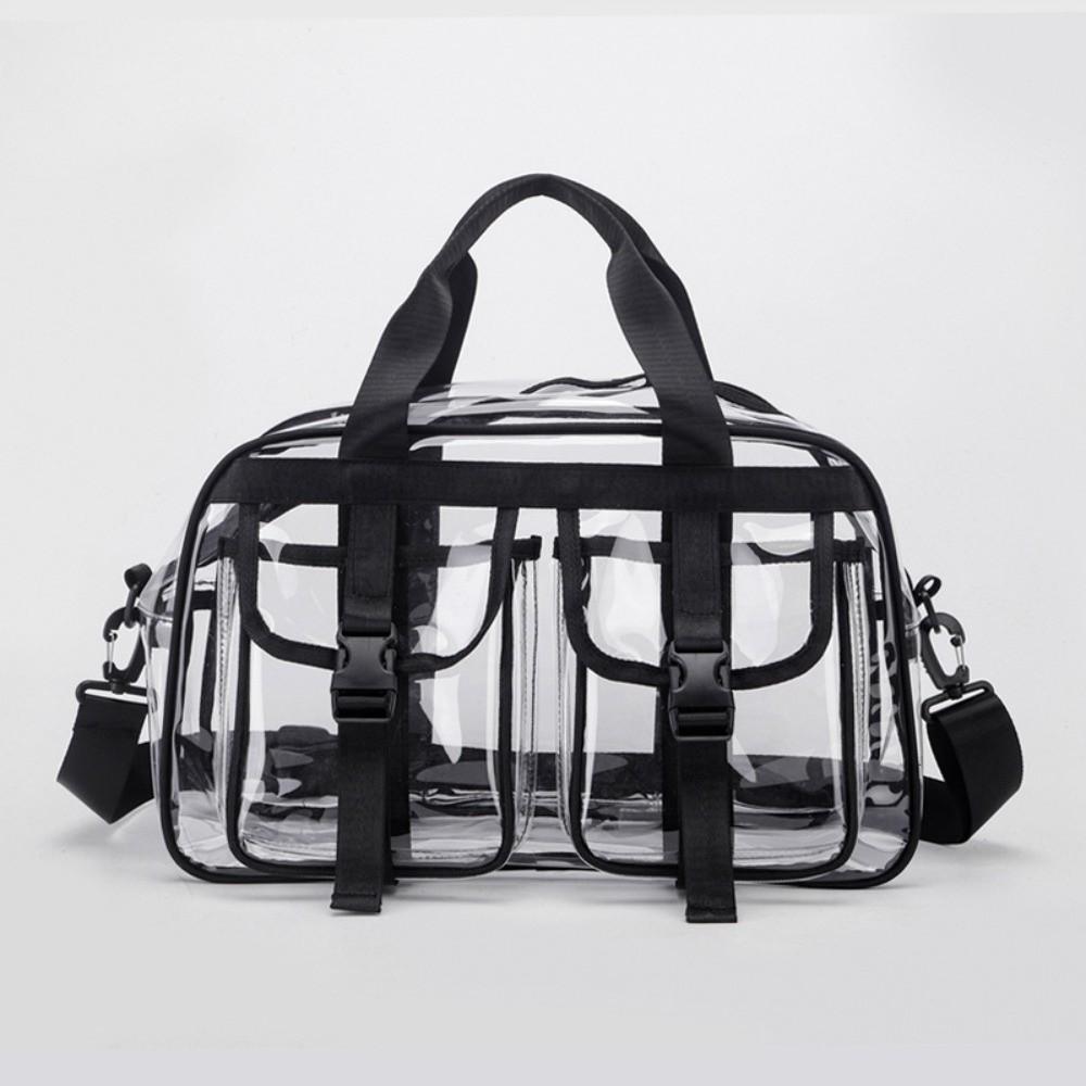 

Solid Color PVC Shoulder Bag Lightweight Transparent Crossbody Bag Outdoor Activities чёрный