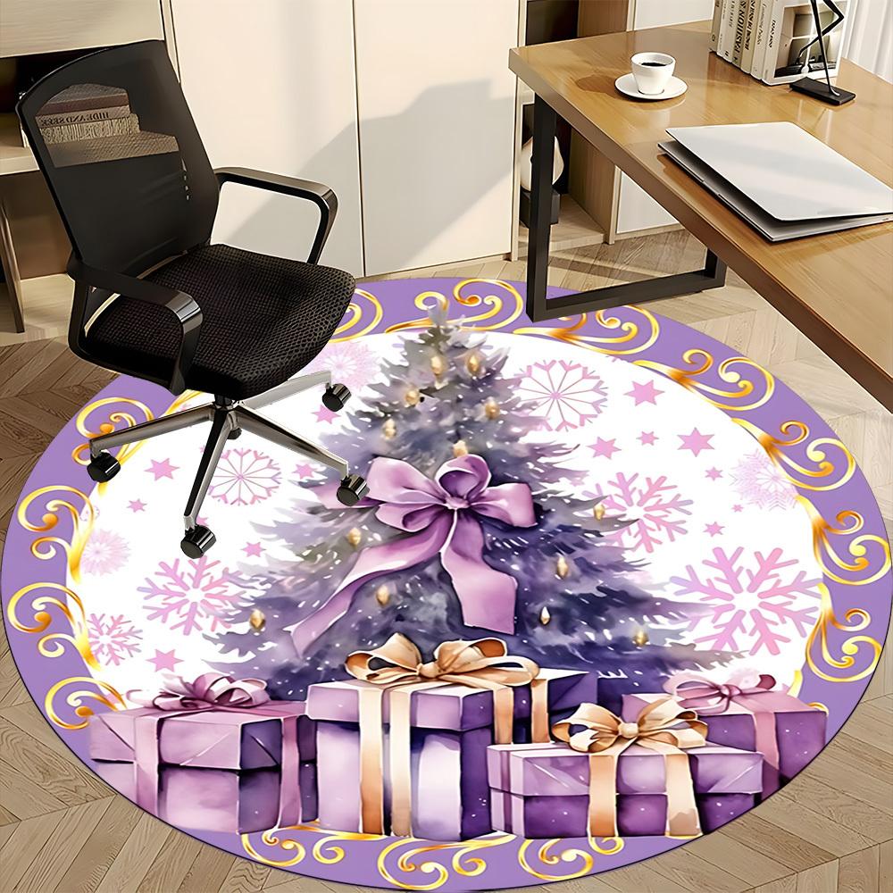 1pc Christmas Tree Carpet for Office Non-Slip, Round Carpet, Soft & Comfortable, Carpet for Office, Round Floor Mat yy251225161