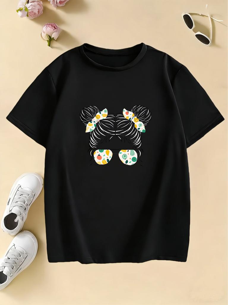 Fashion Girl Design Graphic Y2k T Shirts Manga Kids Childrens Tshirt Girls Summer Spring Casual Short Sleeve Top Tee Shirt