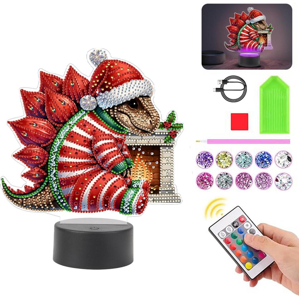 Acrylic Double Sided Vase Decorative DIY 5D Diamond Lamp Diamond Painting Night Light Diamond Art Light Ornaments for Art Crafts