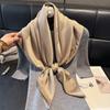 Fashion White-Collar Spring And Autumn Thin Imitation Silk Camellia High-End Silk Scarf Scarf Female Gift Retro Tencel Cotton Headscarf