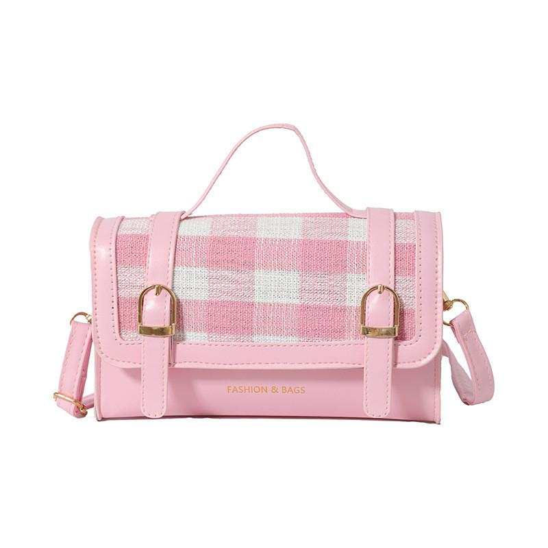 Stylish Urban Chic Plaid Handbag For Women 2024 Trendy Color Block Shoulder Bag