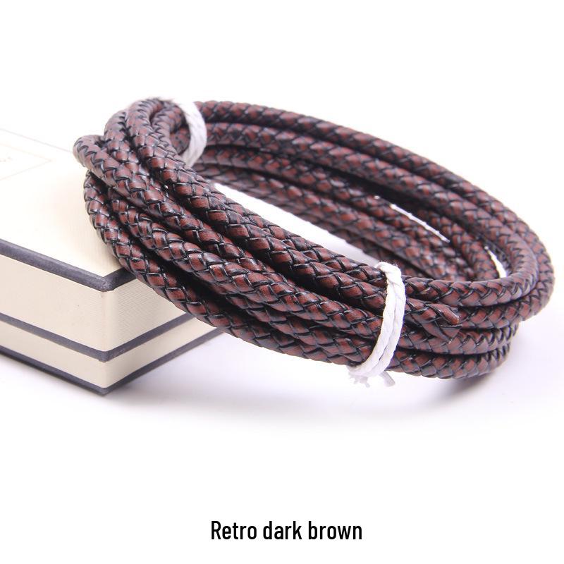 

Retro Distressed Woven Leather Cord Bracelet & Pet Collar 3mm, 1 meter (6g)