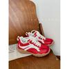 Leather women's new mesh breathable color matching casual shoes fashionable non-slip lightweight lace-up