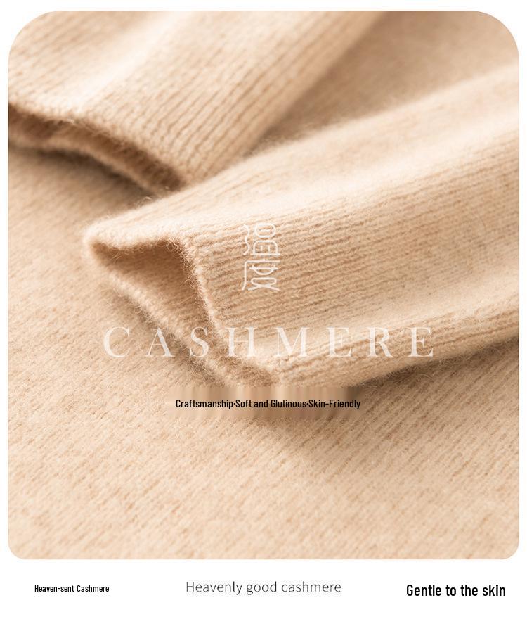 Women's Cashmere Striped Pullover - Slim-Fit Half-High Neck Knitwear for Autumn & Winter