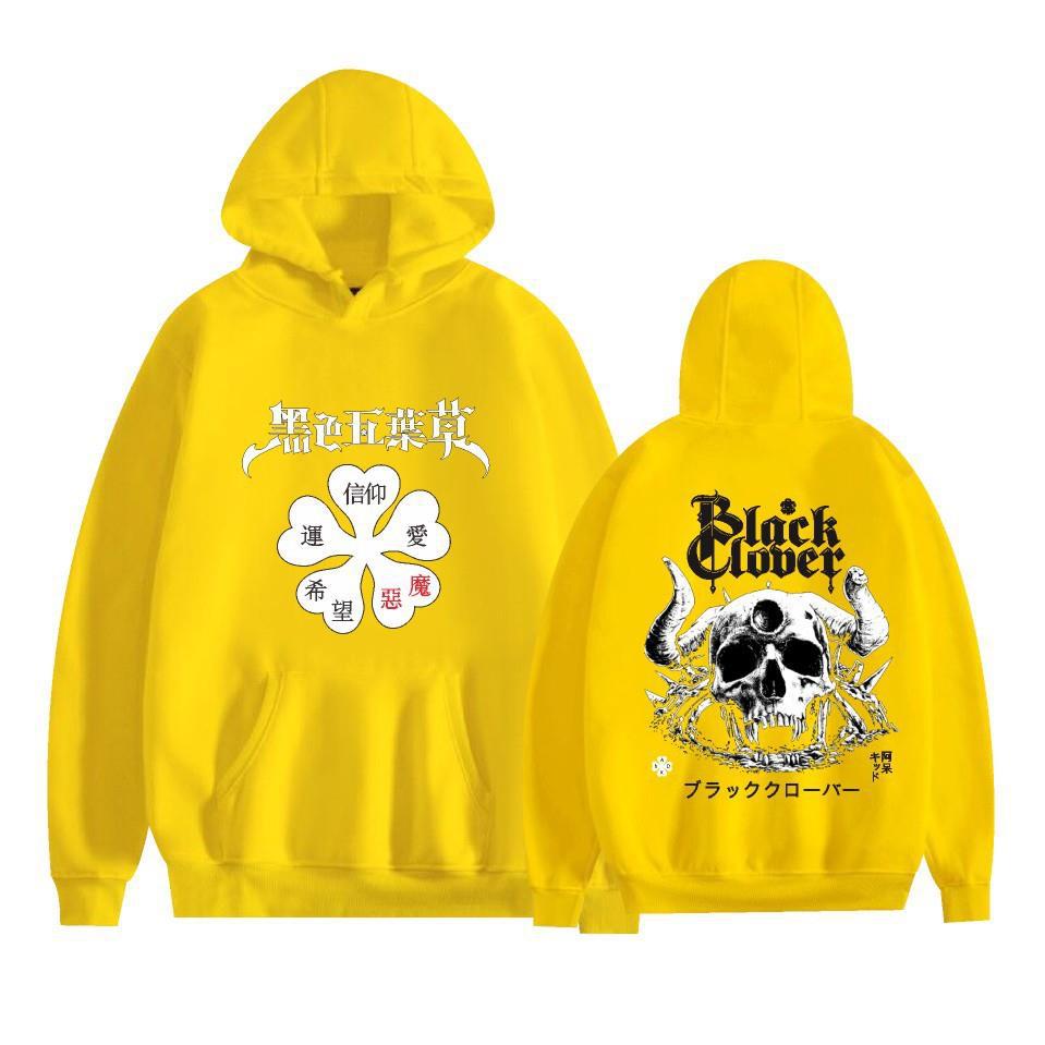 Felpa con cappuccio e stampa anime Black Clover Maglione in pile Felpa con cappuccio anime
