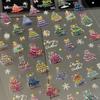 Christmas Tree Relief Manicure Sticker Ins Beautiful Christmas Tree Sticker Mobile Phone Tablet Decoration Camera Sticker DIY