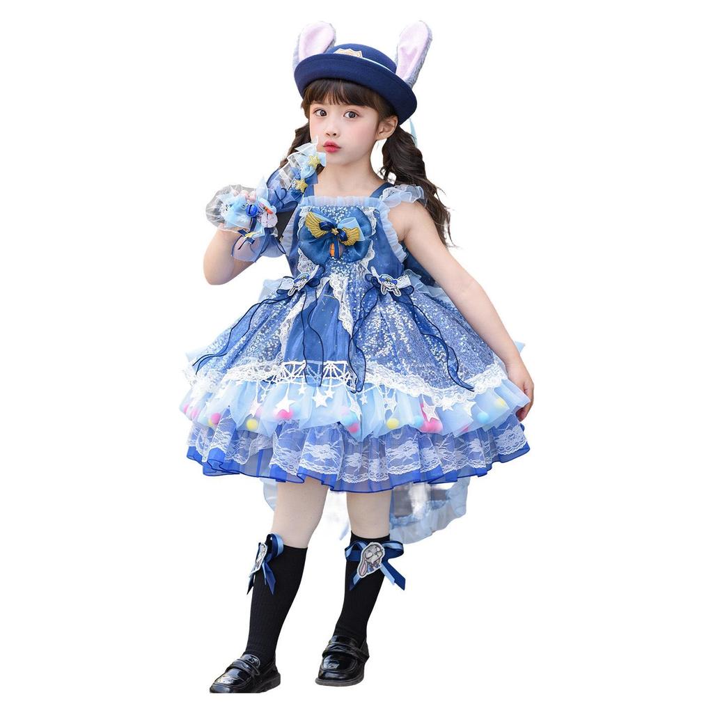 Girls' Lolita Princess Summer Dress - Zootopia Judy Birthday & Performance Gown