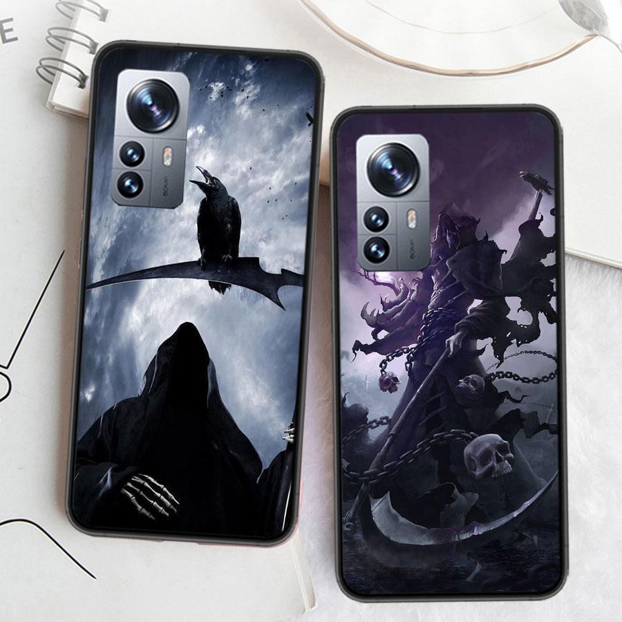 Death Grim Reaper Skull Phone Case For Xiaomi Poco X7 X6 X5 X4 X3 GT NFC M4 M5 Pro 5G M3 Mi F6 F5 F4 F3 F2 F1 Capa Coque TPU Cov