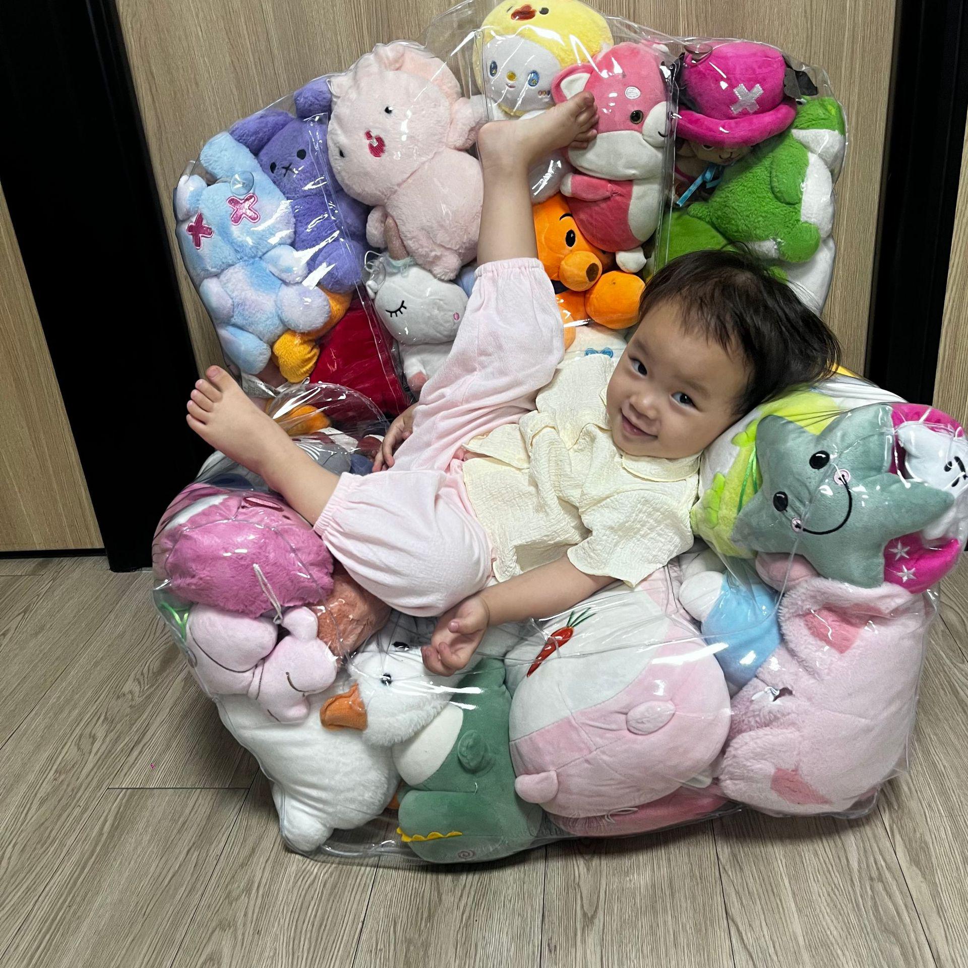 

Надувной прозрачный ПВХ диван для хранения кукол 80*76*65cm