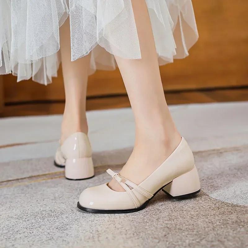 

Женские туфли-лодочки на платформе Mary Jane Shoes Женские туфли с бантами на высоком каблуке Lolita JK Single Shoes Элегантные женские туфли из лакированной кожи для вечеринок 35