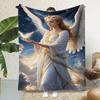 Image of the Virgin Mary Flannel Printed Blanket Suitable for All Seasons Suitable for Living Room Office Sofa and Travel