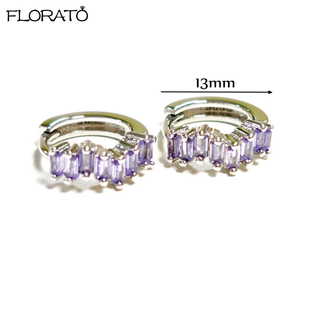 925 Silver Needle Elegant Purple Earrings Exquisite Small Hoop Earrings for Women Fashion Puncture Jewelry Accessories