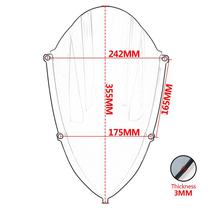 waase For Aprilia RS457 RS 457 2024 2025 Windscreen Windshield Wind Deflector Shield Screen Visor Glass