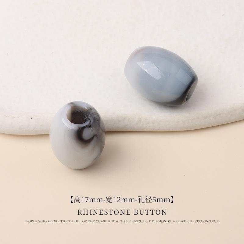 5 ks Akrylové Dvoubarevné Korálky do Kbelíku s Velkým Otvorem Ručně Vyráběné Korálkové Šperky Korálky Plavky Sukně Tkaničky do Bot Dekorativní Kulatá Korálková Spona