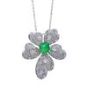 New Fashion Trend S925 Silver Inlaid 5A Zircon Emerald Gemstone Hao Necklace Temperament Ladies Collarbone Chain