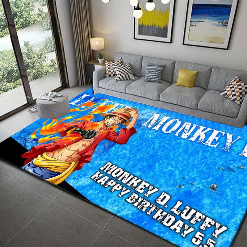 

One Piece Cartoon Rug Non-Slip Durable Carpet for Bedroom Living Room Decor 60x90cm