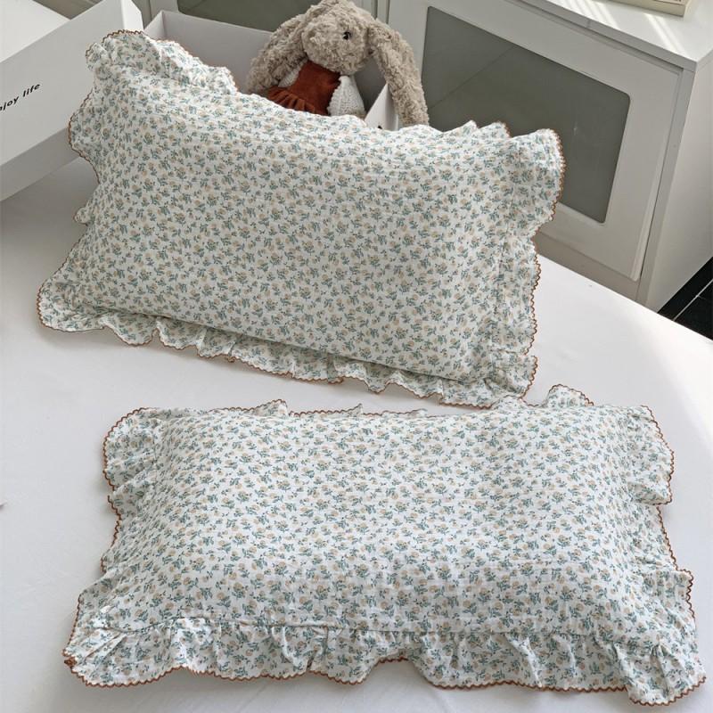 Cotton Kids Pillowcase Girls Use 30x50cm 35x55cm 40x60cm Pure Printed With Ruffle Trim Princess Style