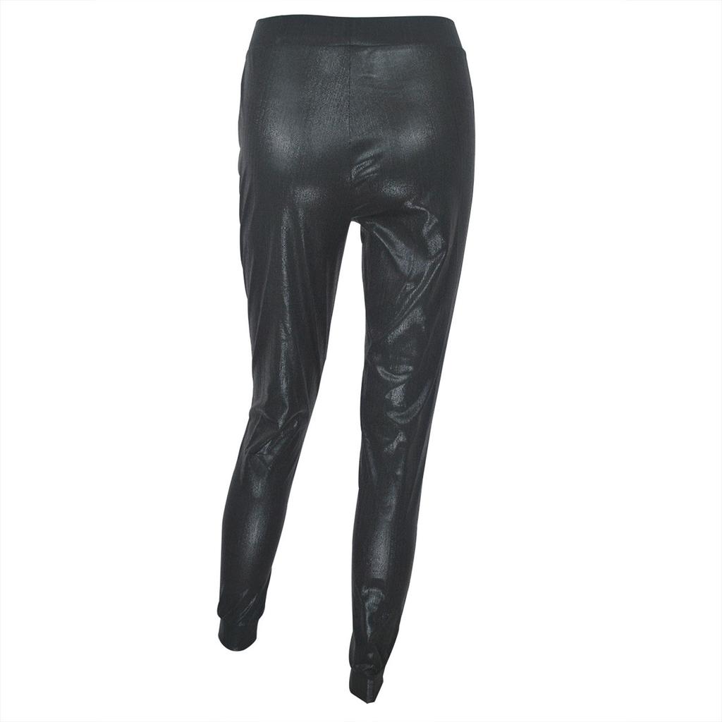 Women's High Waist Coated Casual Sequined Leggings Pleated Leggings Straight Leg Pants