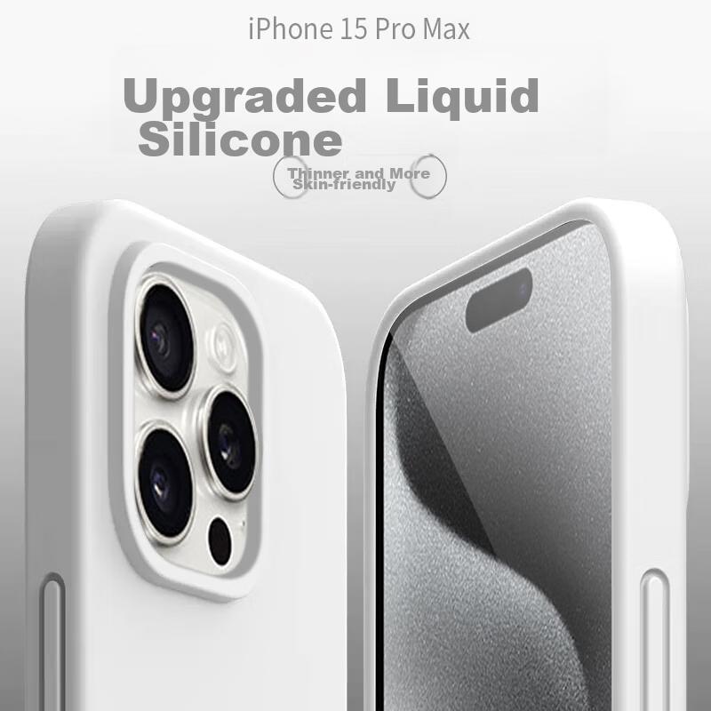 IPhone 15 Pro Max Case, IPhone Full Protection, New Upgraded Liquid Silicone Shockproof Ultra-Thin Soft Case, Jade White SG-01