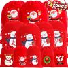 Christmas Red Velvet Gifts Bags Santa Snowman Candy Snack Pouches Drawstring Wrapping Packaging Bag Xmas Party Favors Decoration