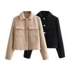 Old Money Style Women's Lapel Short Windbreaker Pilot Jacket