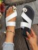 Cool slippers women's toe wear home non-slip fashion versatile flat-bottomed casual soft-soled beach shoes