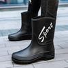 Non Slip Plus Big Size Half High Male Shoes Round Toe Fashion Wear-resistant Original Work Galoshes for City Men's Rain Boots